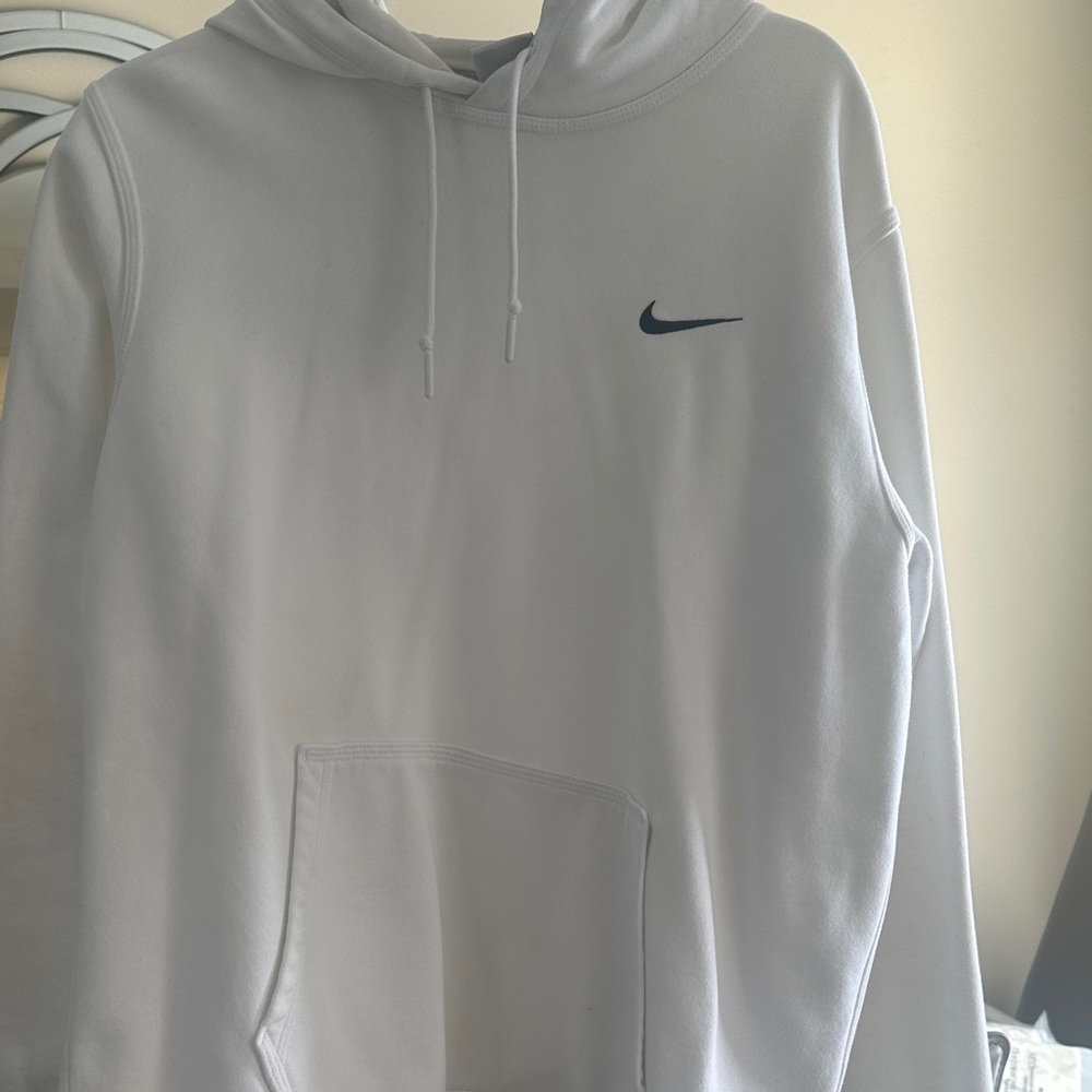 Nike White Hoodie with Black Logo